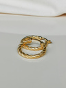 Single Large Twisted Hoop Earring Kiyomi, Gold Plated