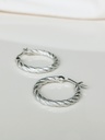 Single Large Twisted Hoop Earring Kiyomi, Silver