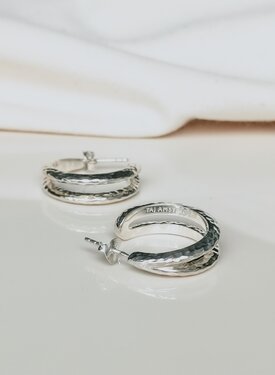 Double Hoop Earring Set Hoshi, Silver