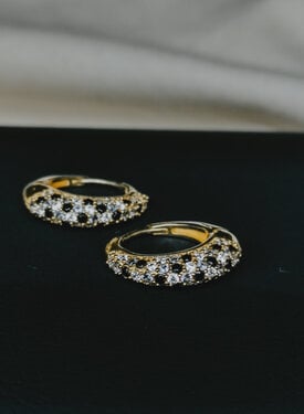 Sparkle Dome Earing Set Sora, Gold Plated