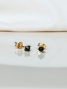 Single Small Onyx Ear Stud Mana, Gold Plated