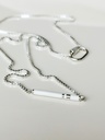 White Enamel Bar Necklace Izumi, Silver