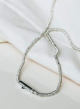 Disc Bead Necklace Yume, Silver
