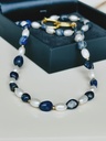 Gold Plated Lapis Lazuli & Parel Ketting Aiko