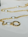 Twisted Necklace With Pearls Chiyo, Gold Plated