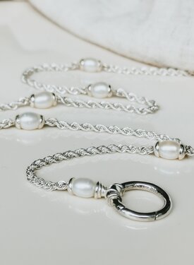 Zilveren Gedraaide Ketting Met Parels Chiyo