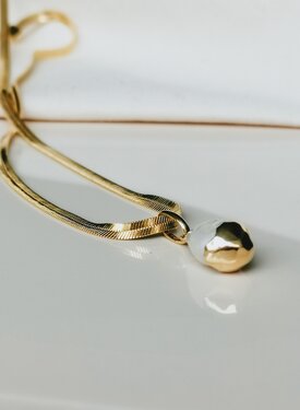 Large Pearl Pendant Shinju, Gold Plated