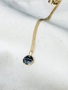 Blue Enamel Coin Pendant Emi, Gold Plated