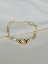 Twisted Bracelet With Pearls Chiyo, Gold Plated