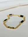 Rectangular Onyx Bracelet Chiasa, Gold Plated