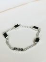 Rectangular Onyx Bracelet Chiasa, Silver