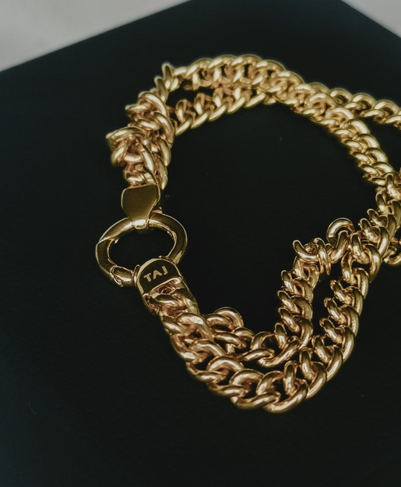 Gold Plated Dubbele Schakelarmband Asahi