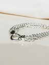 Double Chain Bracelet Asahi, Silver