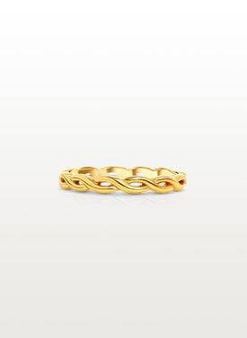 Braided (Pinky) Ring Hera, Gold Plated