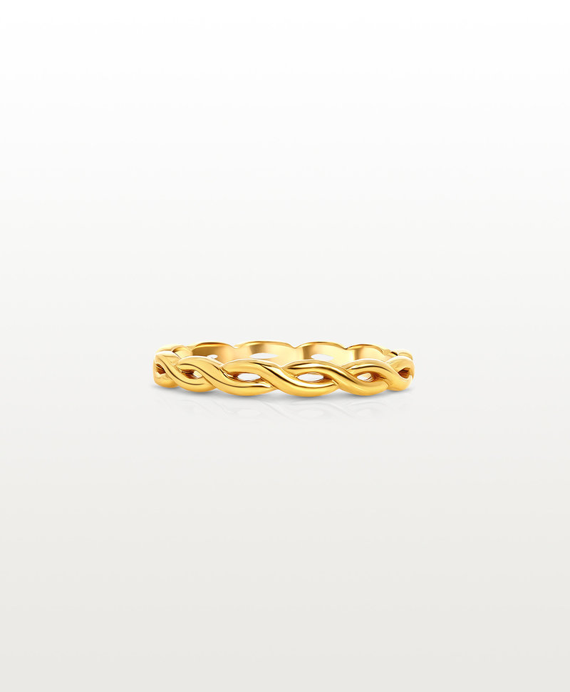 Braided (Pinky) Ring Hera, Gold Plated