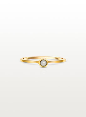 Stackable Pearl Ring Keala, Gold Plated