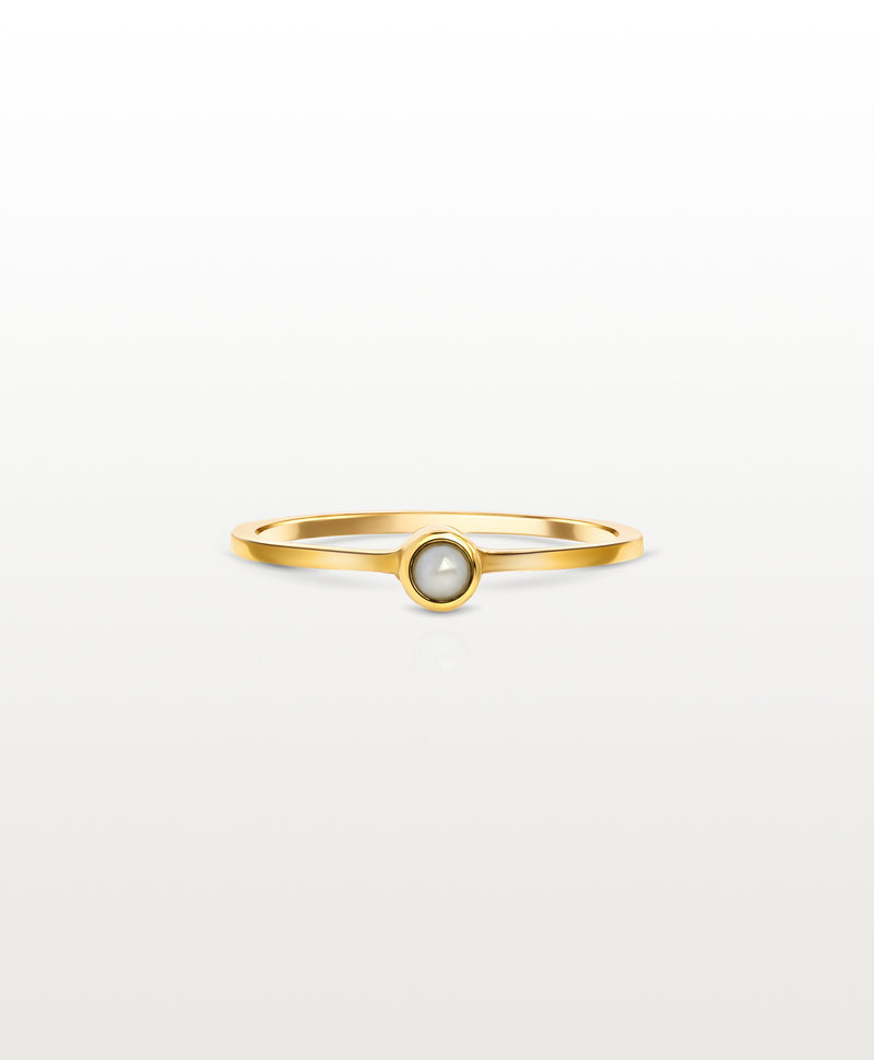 Gold Plated Minimalistische Ring Met Parel Keala