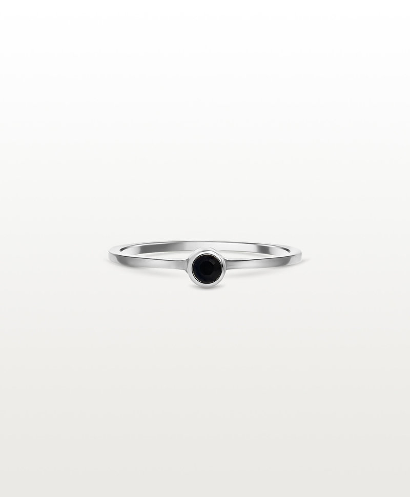 Minimalistischer Silberring mit Onyx Keala