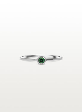 Stackable Green Quartz Ring Keala, Silver