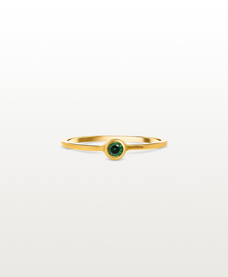 Gold Plated Minimalistische Ring Met Groene Kwarts Keala