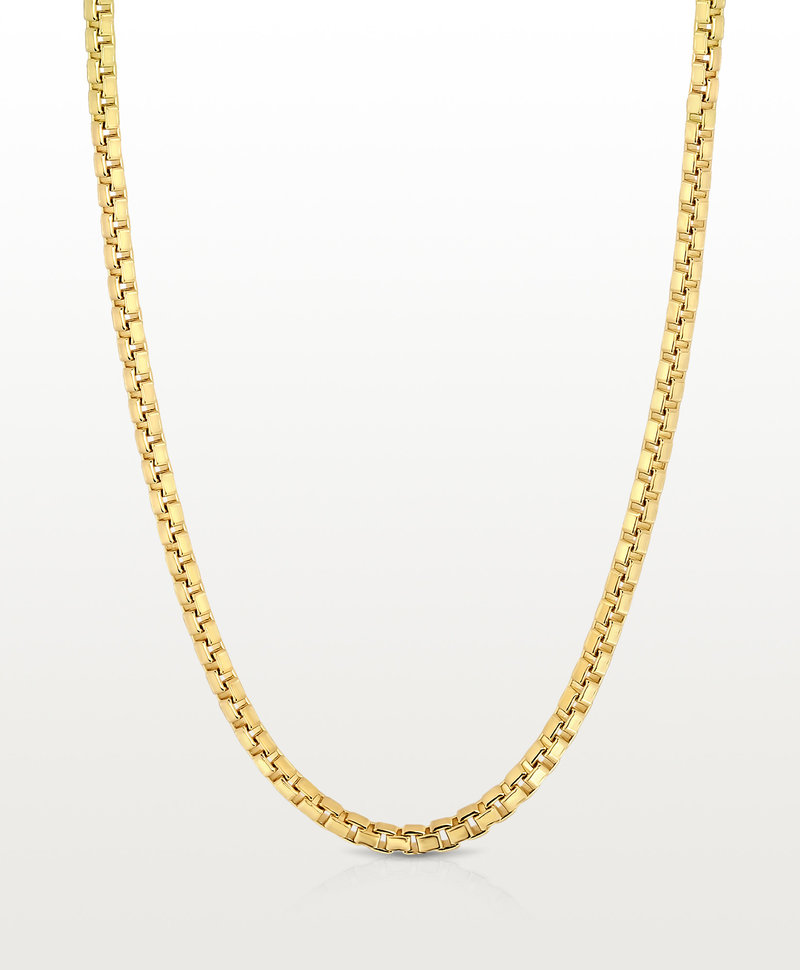 Square Snake Chain Necklace Lesedi, Gold Plated