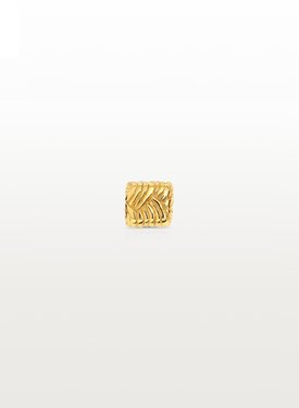 Single Herringbone Ear Stud Miku (Small), Gold Plated