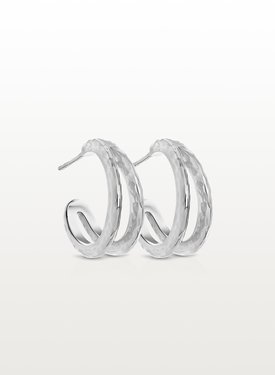 Double Hoop Earring Set Hoshi, Silver