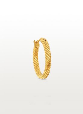 Single Big Twisted Hoop Ariadne, Gold Plated