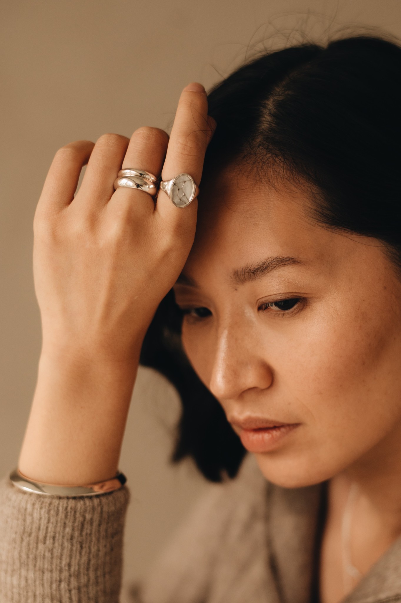 Mother Of Pearl Ring Miyuna, Silver Taj Amsterdam