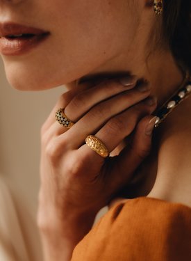 Blossom Dome Ring Sakura, Gold Plated