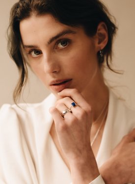 Twisted Lapis Lazuli Ring Rumi, Silver