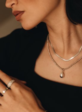 Large Pearl Pendant Shinju, Silver