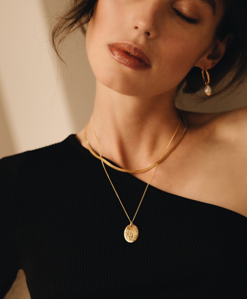 Gold Plated Platte Slangenketting Cho