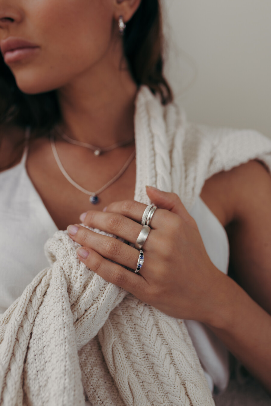 Elegant Sparkle Ring Aki, Silver Taj Amsterdam