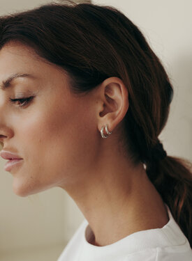 Einzelner, silberner Hufeisenreifen Hisa (klein)