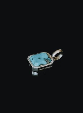 Pendentif Argent Pierre Turquoise pour Hommes Chetas