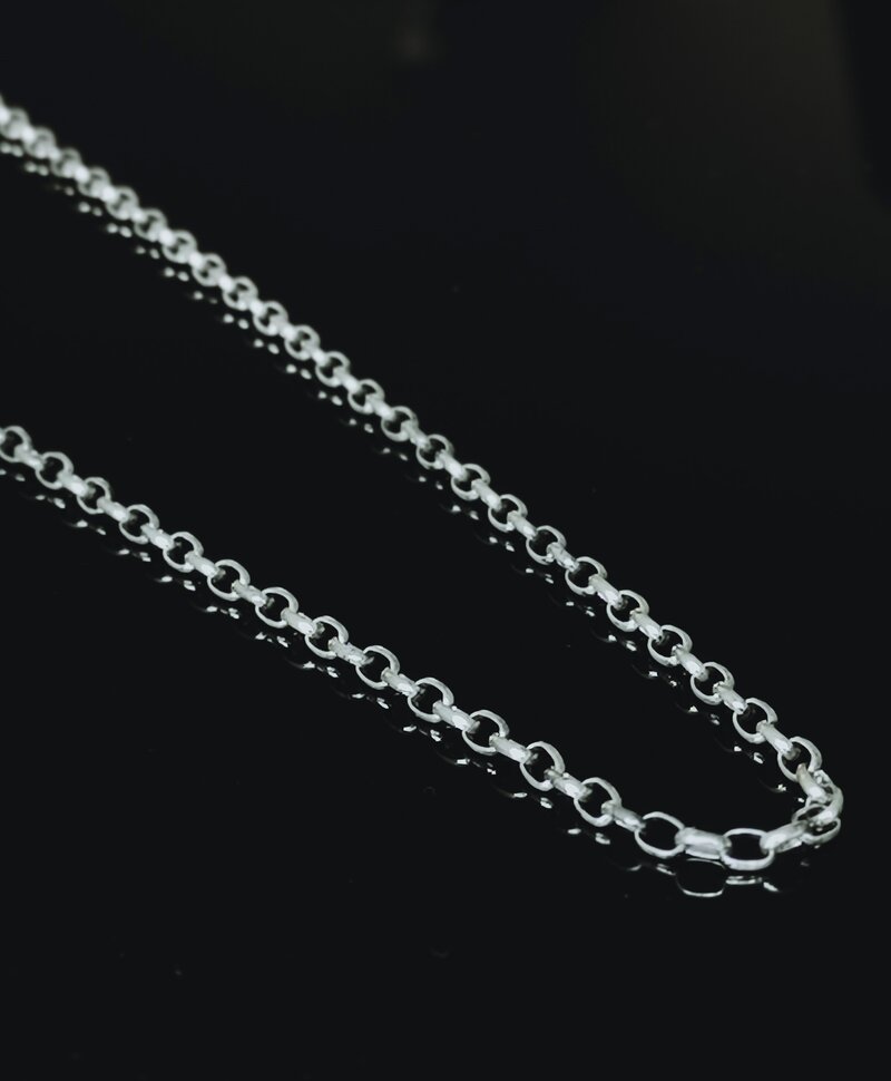 Silver Oval Men's Chain Necklace Gunnar (Chunky)