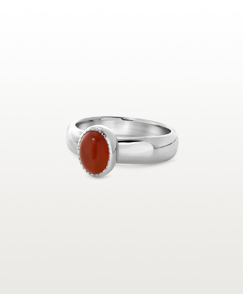 Minimalist Carnelian Ring Aphrodite, Silver