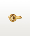 Yellow Citrine Ring Athena, Gold Plated