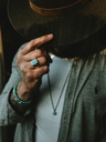 Silver Men's Signet Ring With Turquoise Stone Adric