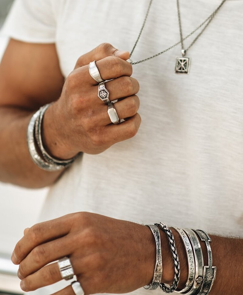 Silver Men's Ring With Compass Ohtli