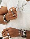 Silver Men's Cuff Bracelet With Symbol Kara