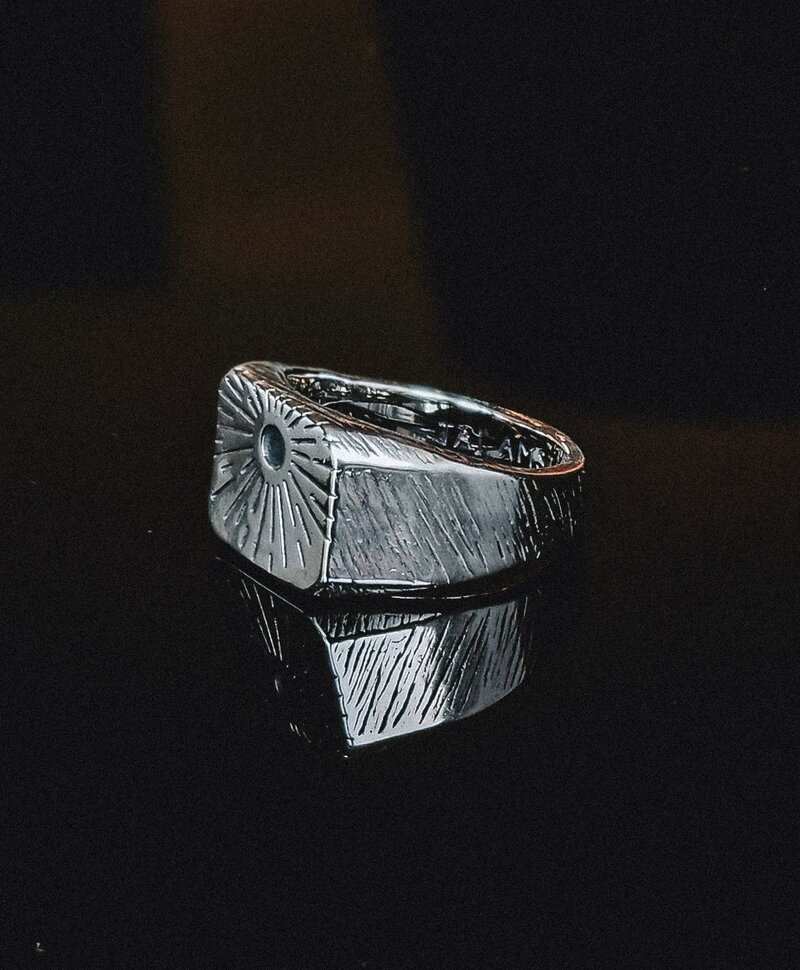 Silver Men's Ring Sun Arun