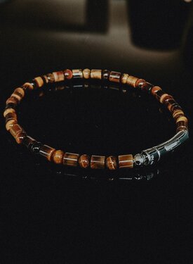 Bracelet perles marron Homme Nhean
