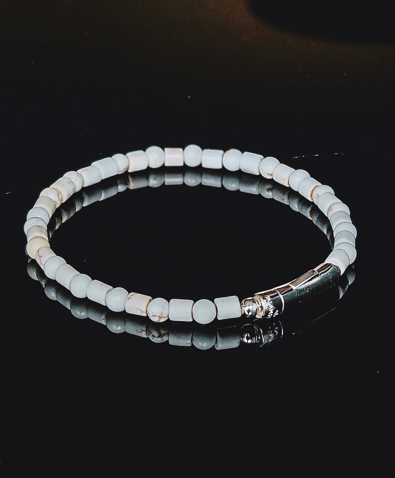 Bracelet Herren-Perlen blanc Nhean