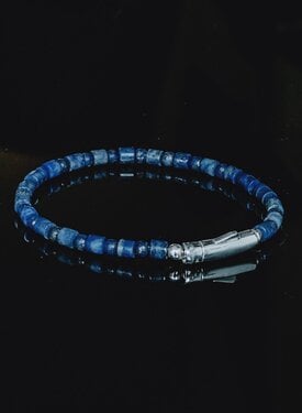 Blue Stone Men's Bead Bracelet Nhean