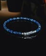 Blue Stone Men's Bead Bracelet Nhean