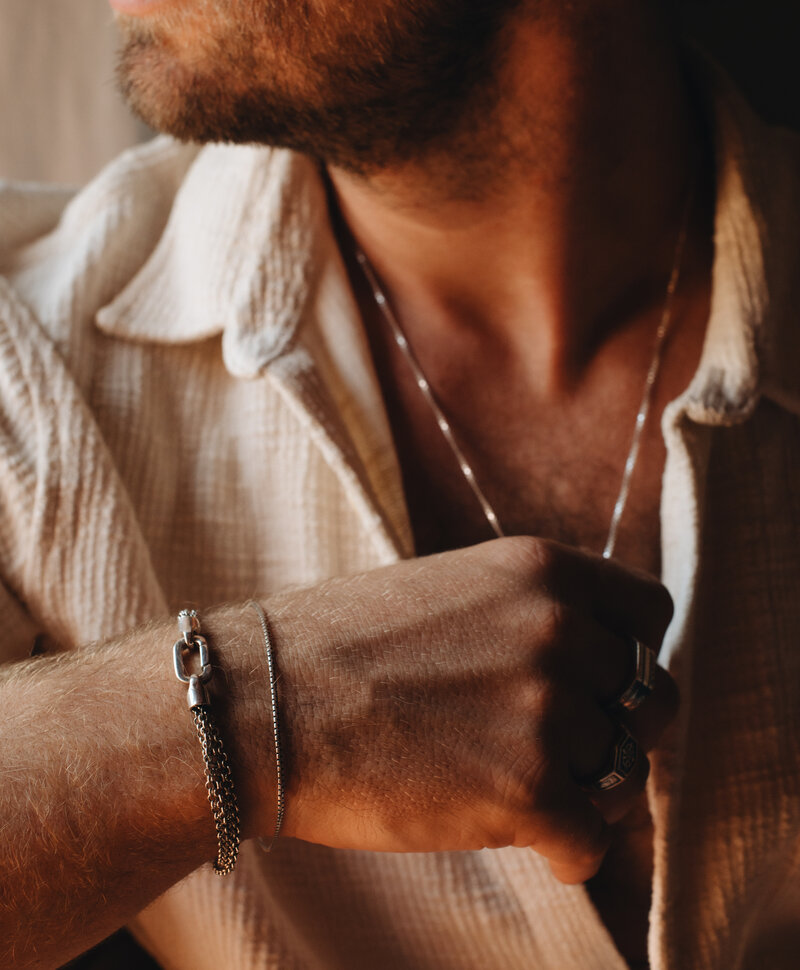 Silver Basic Thin Men's Bracelet Ervin