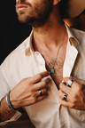 Pendentif Argent Pierre Turquoise pour Hommes Chetas