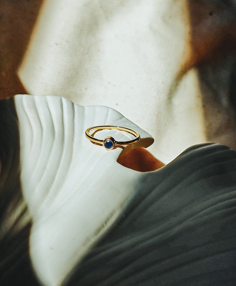 Bague Plaqué Or Lapis-Lazuli Keala